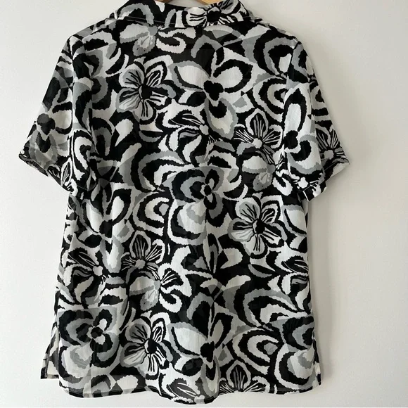 Vintage Millers Sheer Button Up Blouse Size 14 - Picture 3 of 6